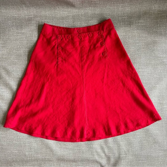 J. Crew Dresses & Skirts - J Crew Red Linen A Line Sailor Skirt size 6